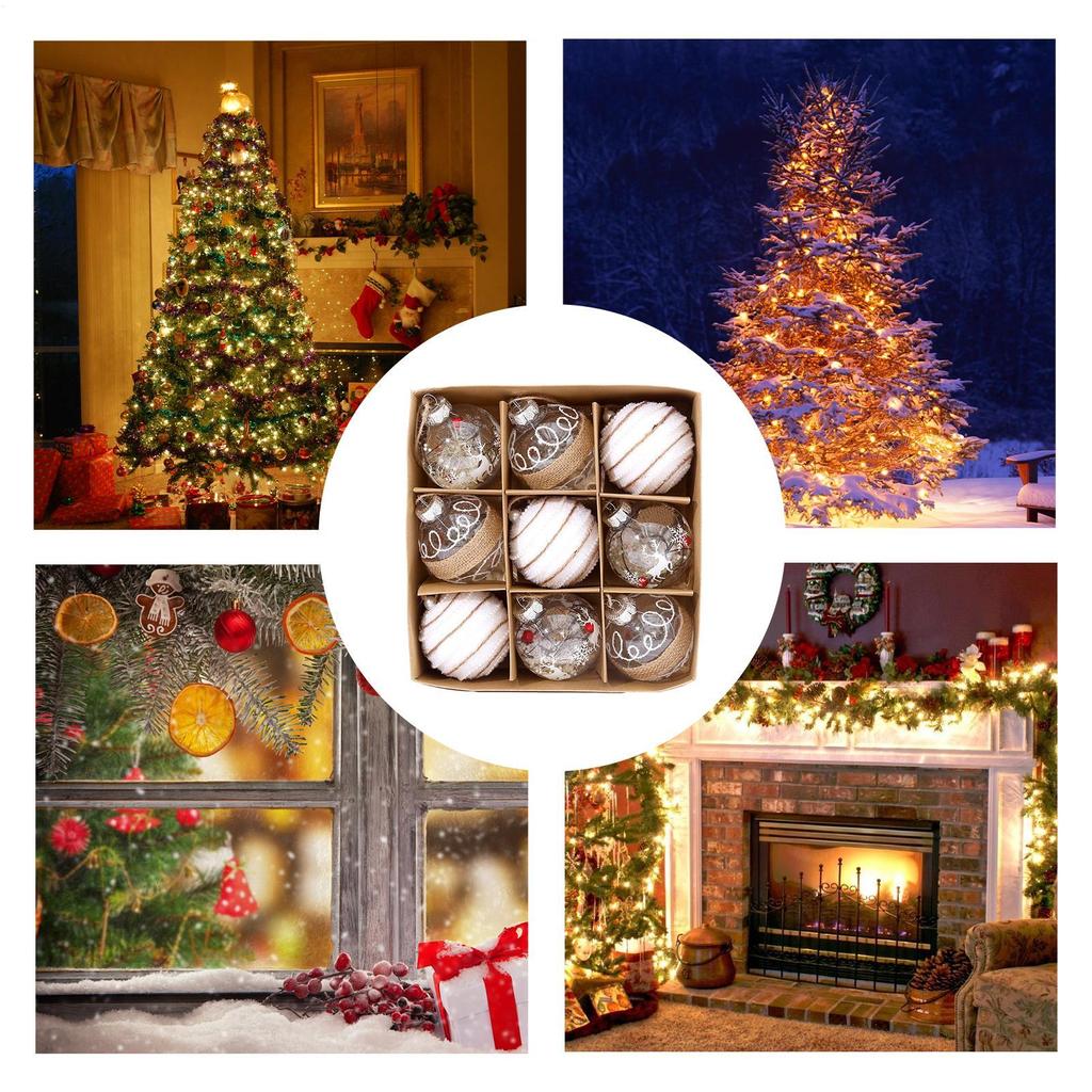 Christmas Balls 9 Pieces Holiday Decor Shatterproof Christmas Tree Decorative Baubles For Home Winter Holiday Indoor Wall Window
