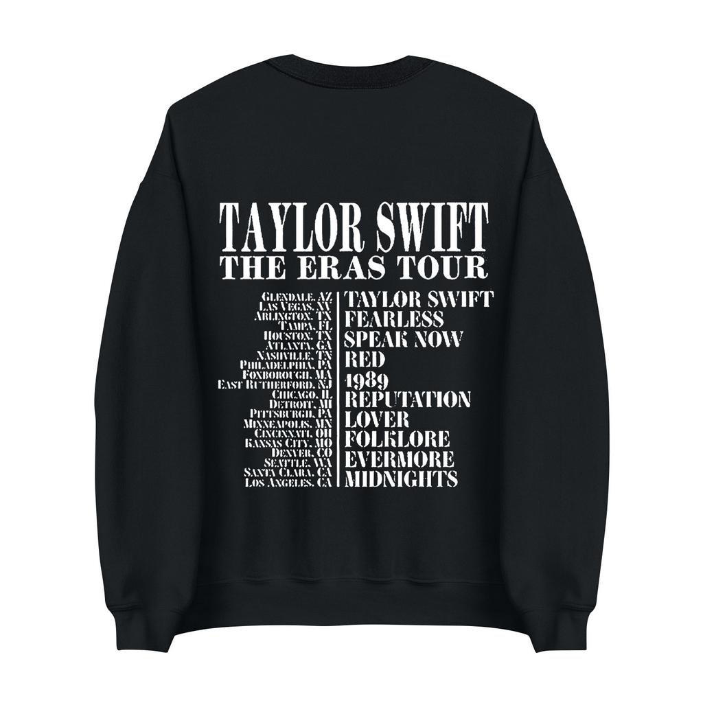Women's Casual Fashion Long Sleeve Concert Outfit 2023 Trendy O-Neck Oversized Crewneck Pullover Top Blouse