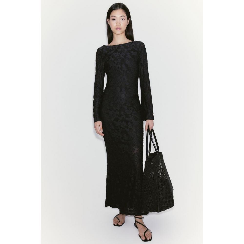 

Жаккардовое платье HM Mermaid Line, черное