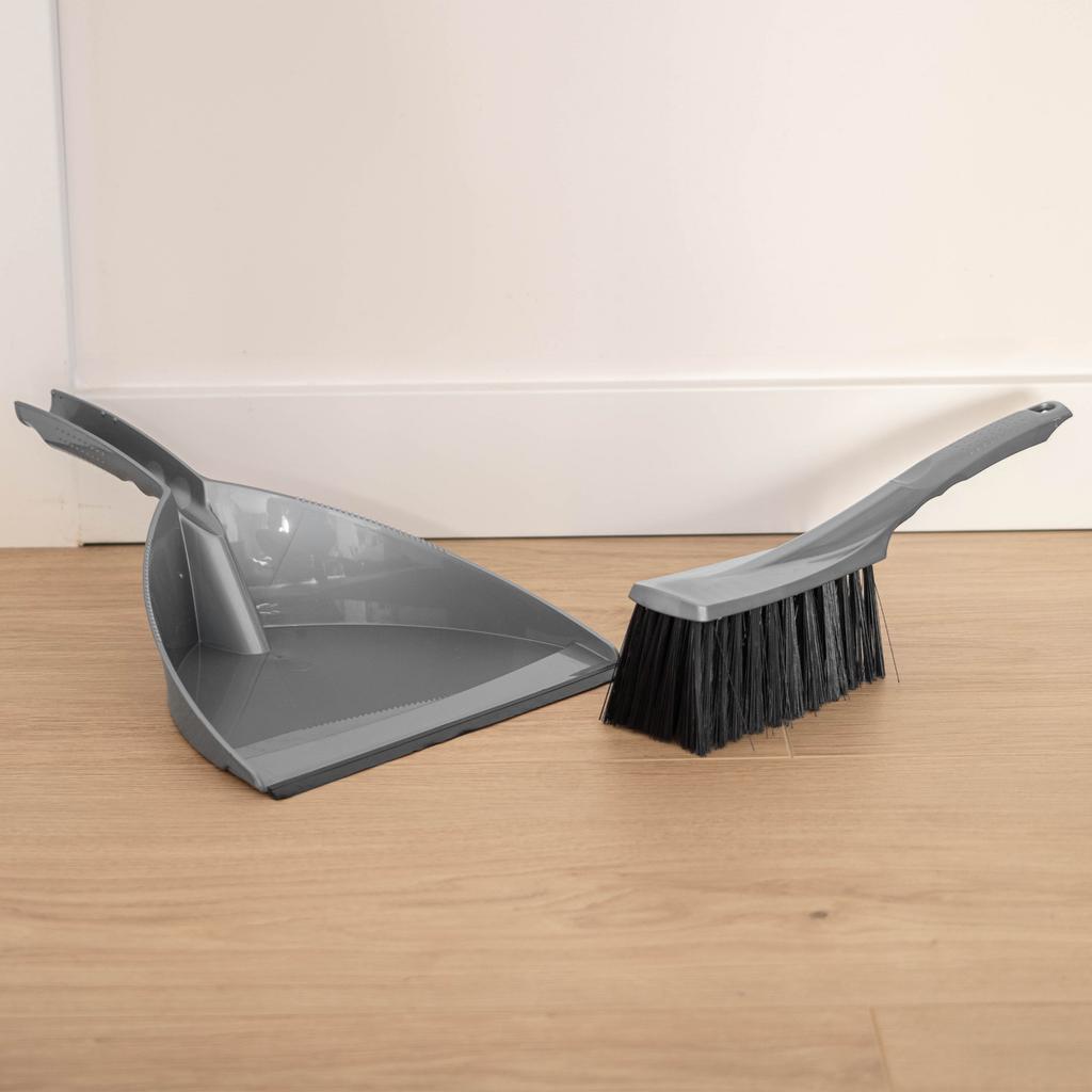 KADAX Kehrbesen Kehrschaufel 33cm Grau