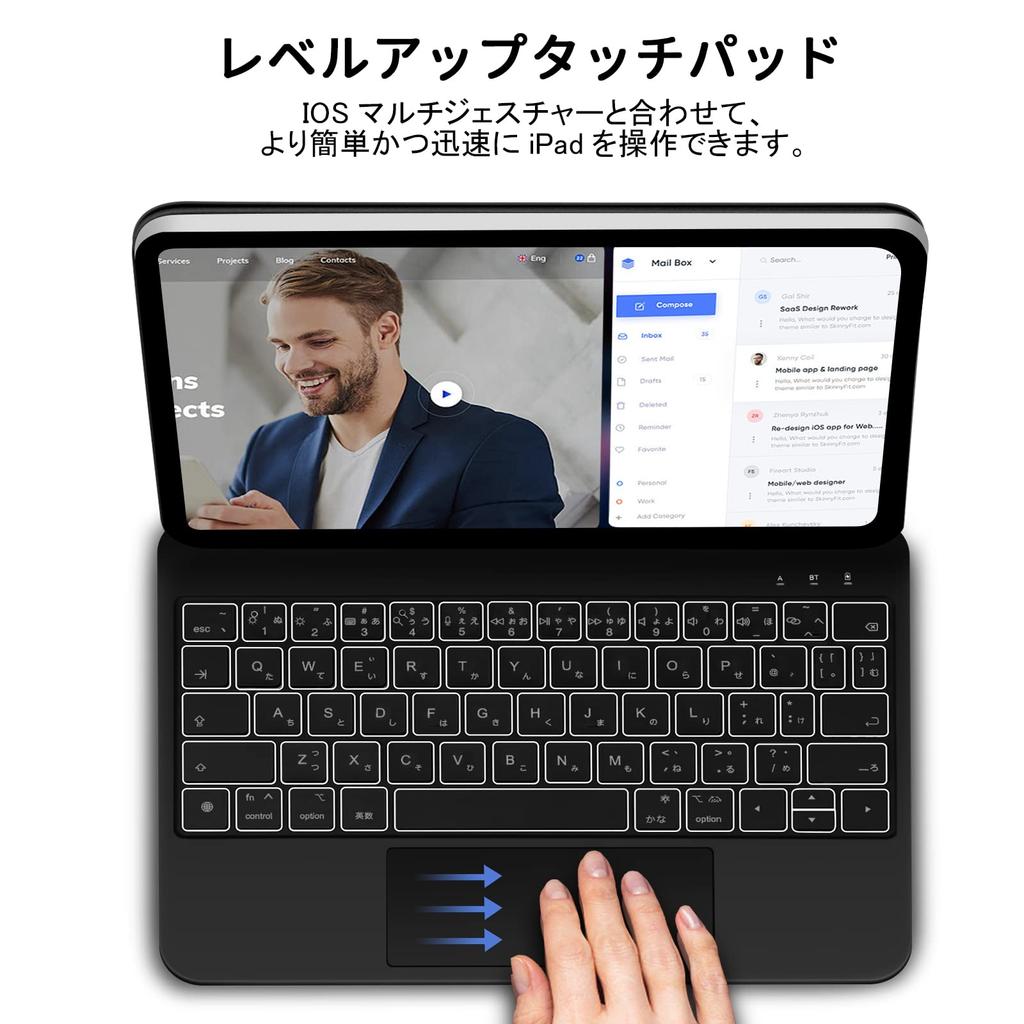 GOOJODOQ Magic Keyboard Case for iPad Air 6 (M2) 11-inch, compatible with iPad Pro 11 (1st/2nd/3rd/4th generation) and iPad Air 4th/5th/6th generation