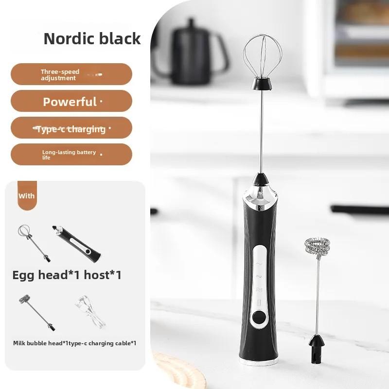 Portable Electric Milk Frother USB Egg Beater Hand Coffee Whisk Rechargeable Foam Mixer Home Kitchen Milk Frother Foaming