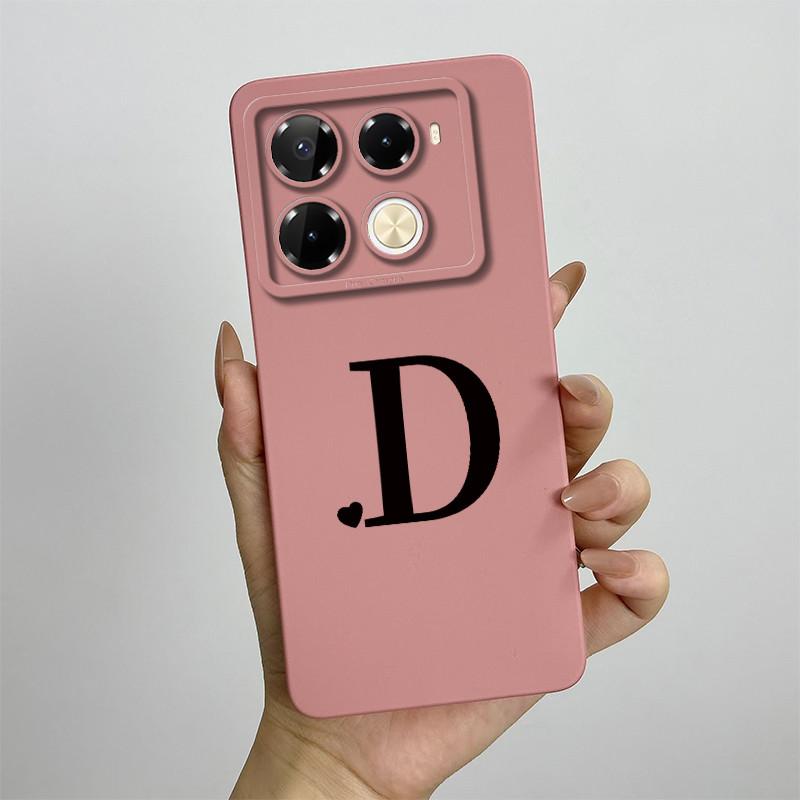 for Infinix Note 40 4G X6853 / Note 40 Pro 4G 5G X6850 X6851 / Pro Plus X6851B Phone Case Cute Letters Silicone Shockproof Cover