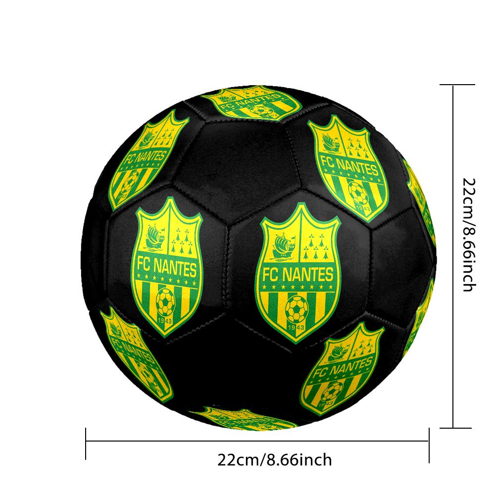 FC Nantes Indoor Soccer Ball Colorful Machine Stitched PVC Size 5 Team Training Competition Ready Durable High-Bounce Cool Sports Gift
