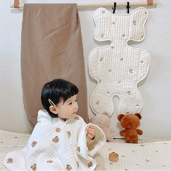 Baby Kinderwagen Sitzkissen Cartoon Bär Atmungsaktive Weiche Baumwolle Waschbar Warme Baby Kinder Kinderwagen Auto Matte Kinderwagen