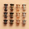 10Pcs Luggage Leather Metal Craft Solid Screw Nail Rivet Double Curved Round Head Clothes/Bag/Shoes/Belt/Strap Rivet Book Screws