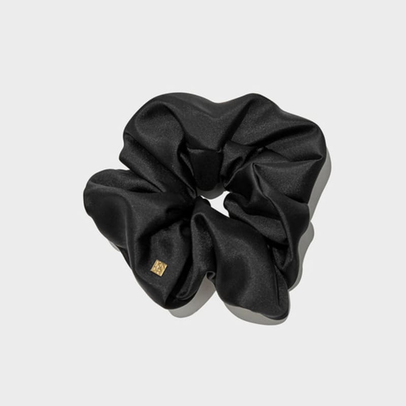 KINDERSALMON Seiden-Scrunchie Schwarz (L)