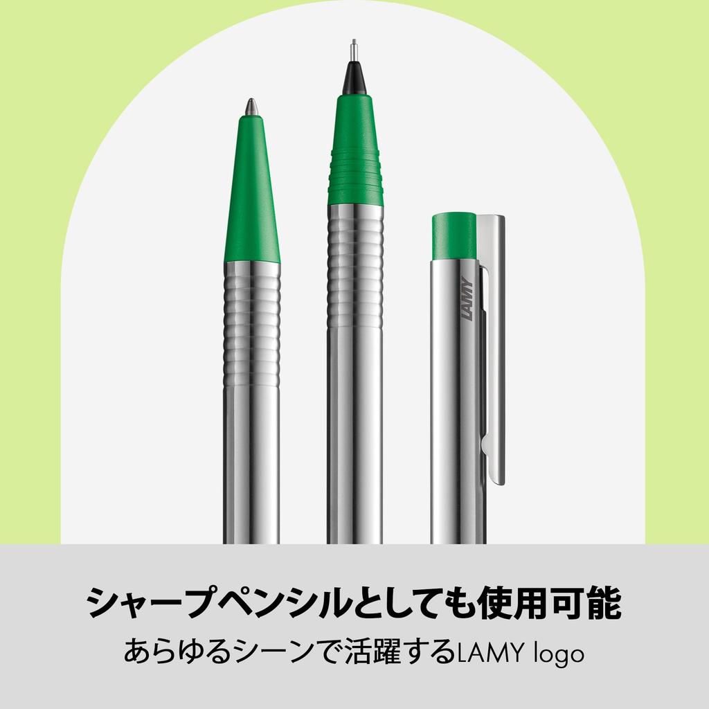Lamy Logo Matte Green Ballpoint Pen Elegant and Durable Stainless Steel Ballpoint Pen Medium Line Width Includes LAMY M 16 Black Refill - - -