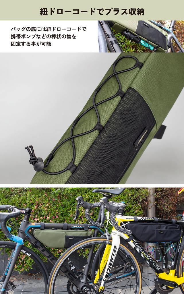 GORIX Frame Bag for Road Bikes Durable Top Tube Triangle Bag for MTB and Cross Bikes Bicycles, (G.TRI BAG), (Green)