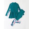 2025 New Long-Sleeve Two-Piece Swimsuit for Girls - Conservative Style, Medium & Large Sizes.