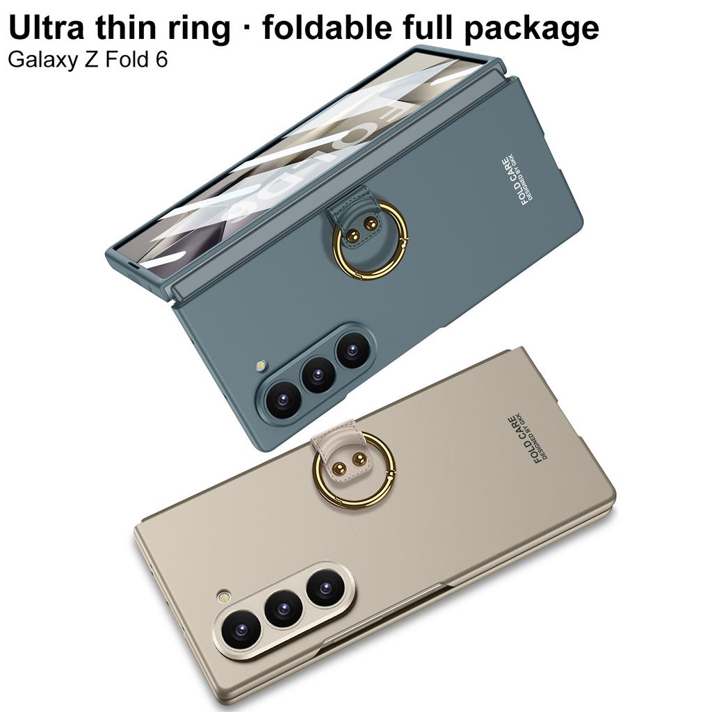 Samsung Galaxy Z Fold6 Folding Screen Mobile Phone Case Fine Hole Shell Membrane Ultra Thin Ring Buckle Protective Case