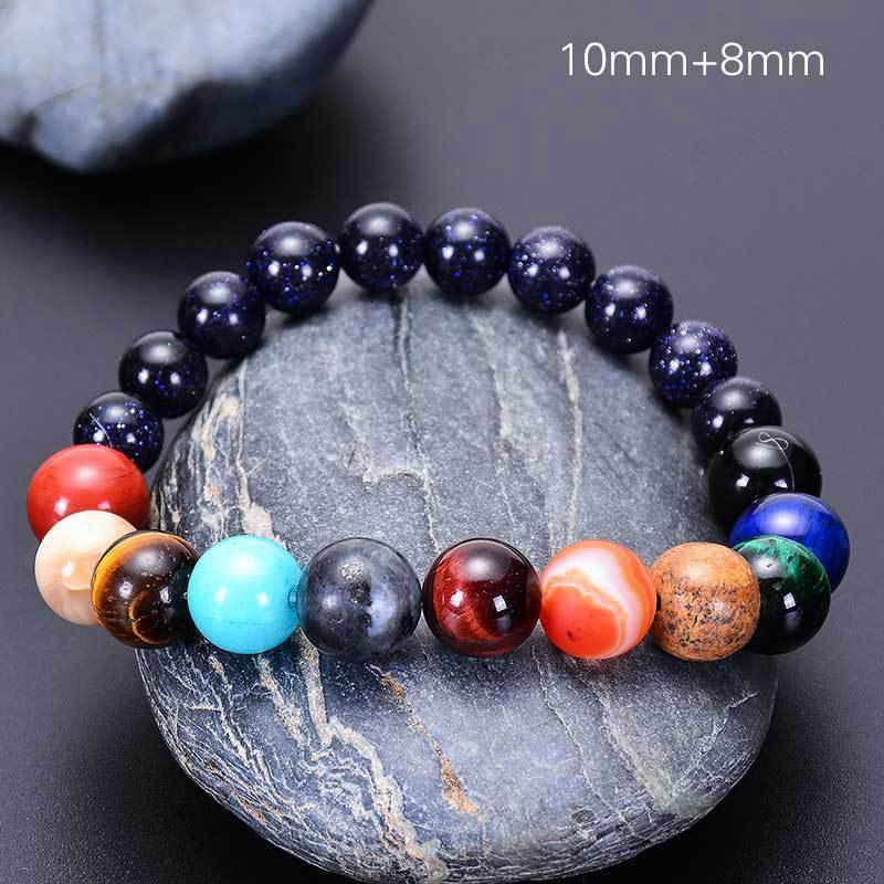 Cosmic Galaxy Solar System Bracelet Female Transfer Beads Eight Planets Natural Hand-woven Student Beads Natural Stone Bracelet
