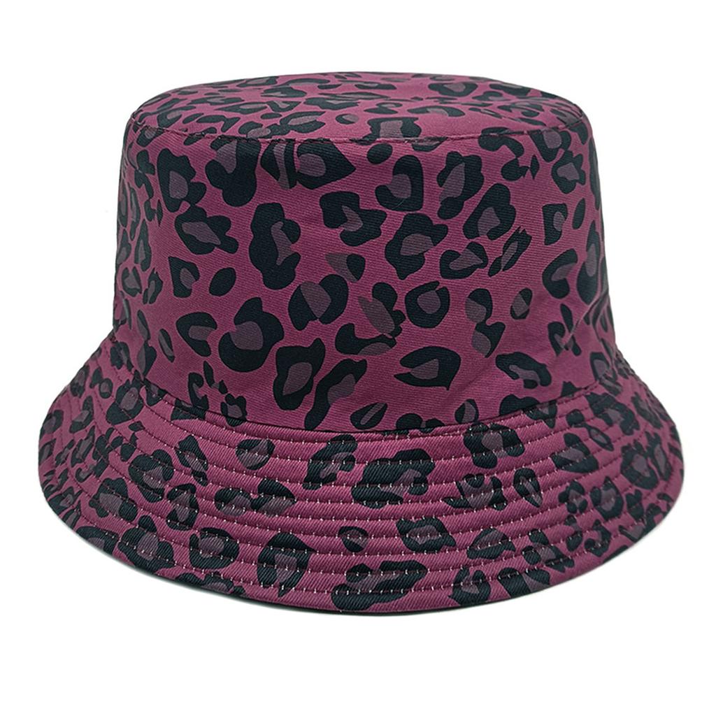 Vintage klobouk typu kbelík s leopardím vzorem, Unisex módní slunečník rybářská čepice, Letní ochrana proti slunci Panama, Venkovní plážové cestovní sluneční klobouk