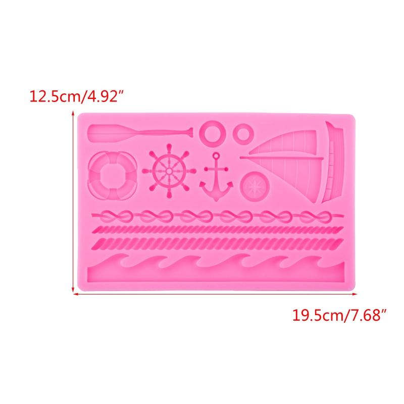 DIY Handmade Silicone Fondant Mold Exquisite Sailing Theme Sugar Craft Gum Paste Mold DIY Candle Resin Crafts Easy Use