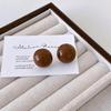 French Large Half Round Imitation Pearl Earrings For Women Minimalist Stud Earring  Light Luxury Vintage Wedding Jewelry