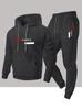 Men's Casual Fashion Two-Piece Set: PARIS Letter Print Hooded Sweatshirt & Pants