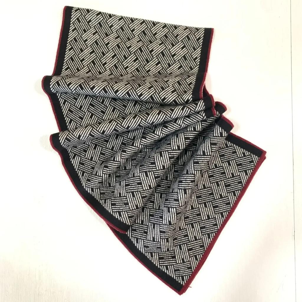High Quality Classic Design Men's Scarf Autumn Winter Imitation Cashmere Dady's Muffler Business Jacquard Thermal Scaves Male