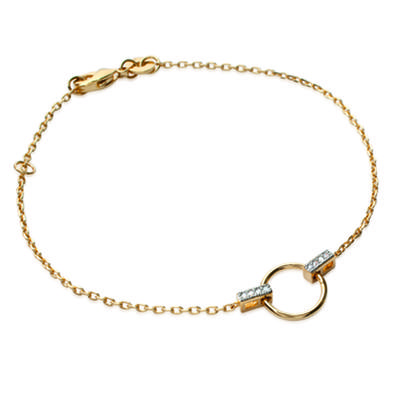 [L3858] - Gold Plated Bracelet 'Sissi' White Gold - 10 Mm