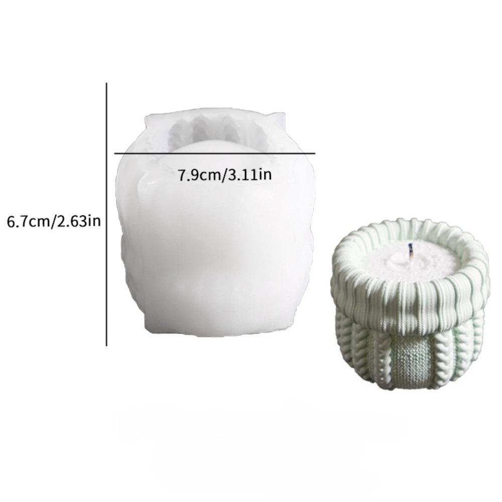 Вязаная шапка Подсвечник из гипса Силиконовая форма Сделай сам Многоразовая Создайте подсвечник Цемент Бетон Контейнеры для хранения Эпоксидные формы