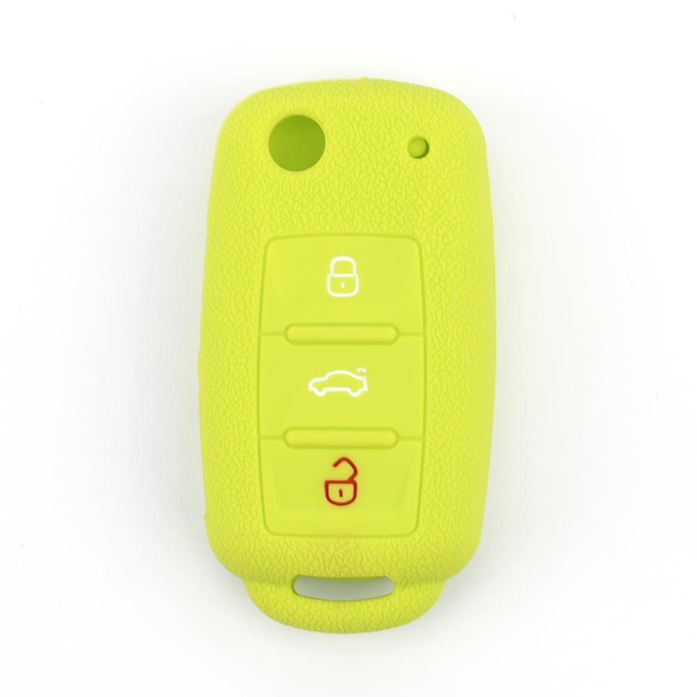 Silicone Rubber key fob skin cover case for VW POLO Golf 4 MK5 6 Jetta Bora Beetle Tiguan Passat B5 B6 3 button Remote key