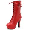 Fashion Women's Mid-calf Boots Autumn Winter Shoes Red White Yellow Short Boot Black Blue Footwear Shoes Ladies Large Size 48 50