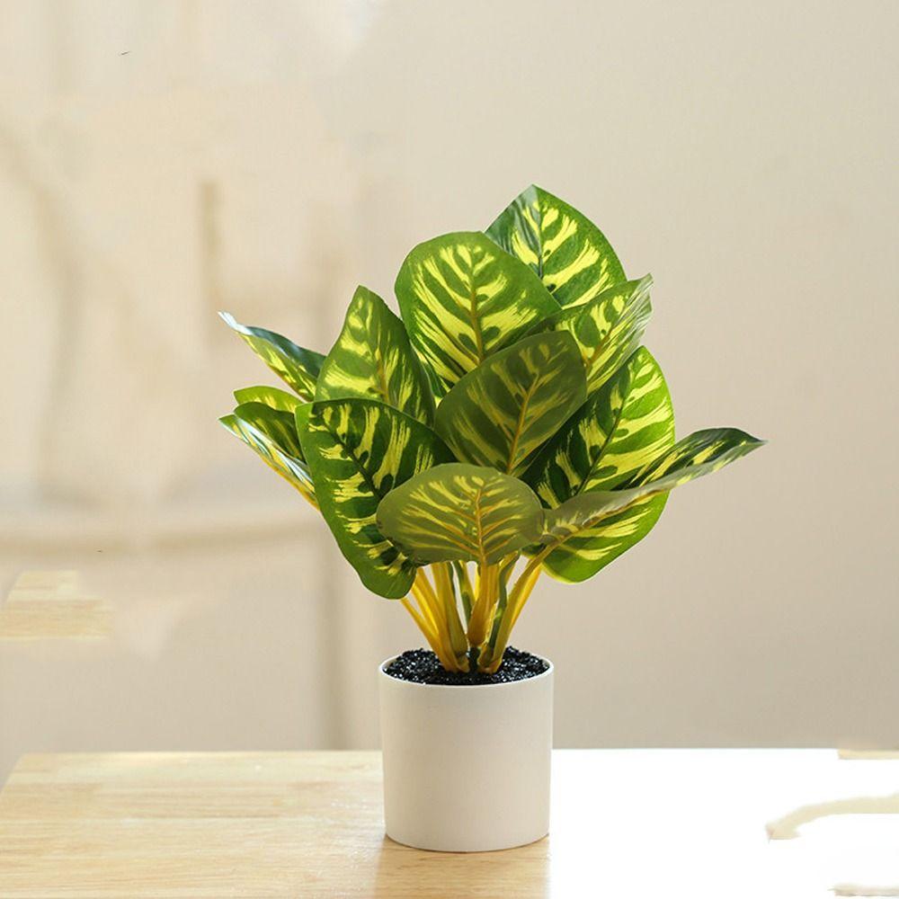 

Plastic Artificial Plants Bonsai with Pot Green Potted Decoration Simulation Potted Plants Office Style 1