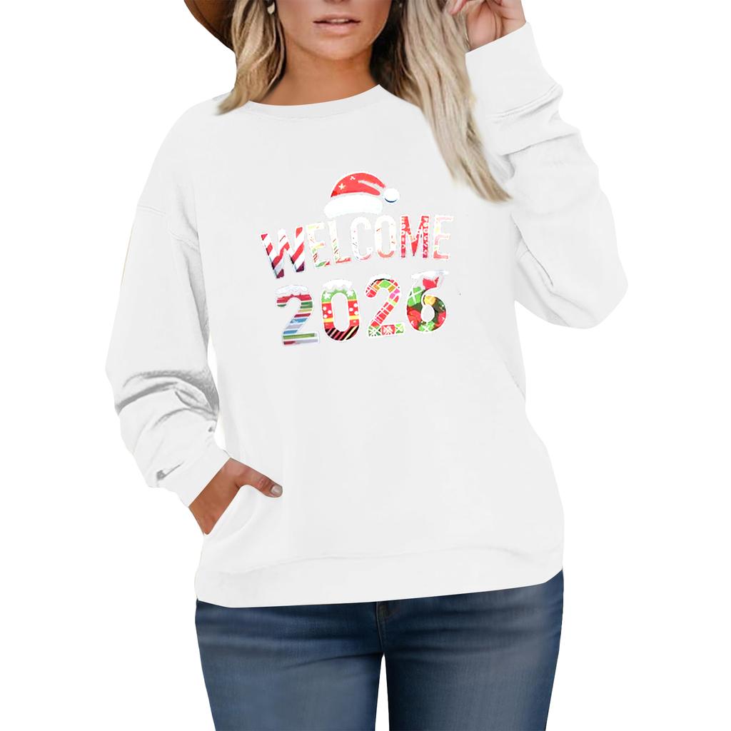 Damen Modisches Lässiges Übergröße Langarm Pullover Bedrucktes Sweatshirt