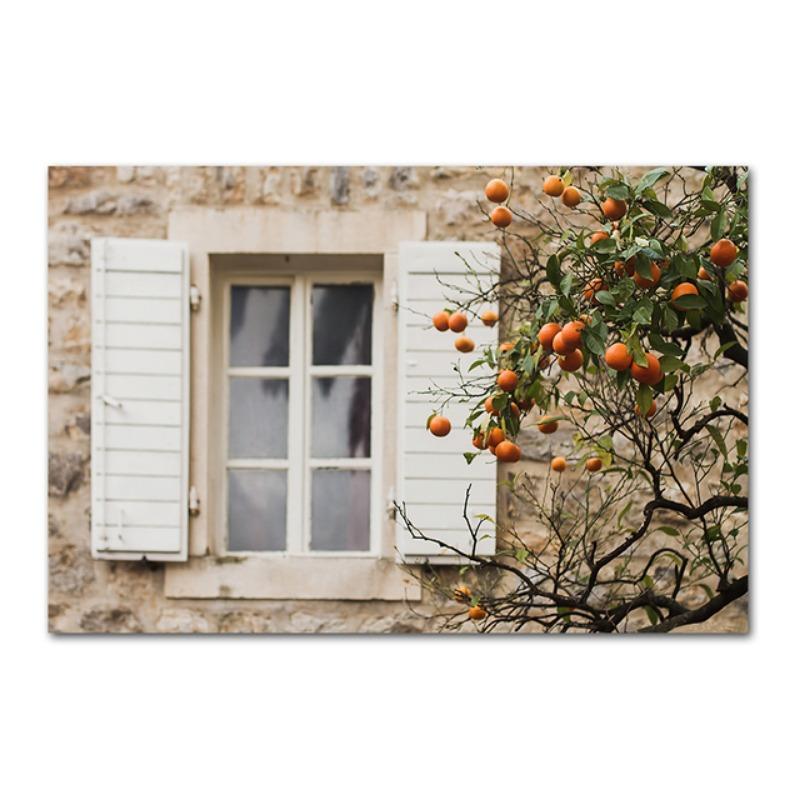 Italienische Stadt Zitrone Orange Ernte Poster und Drucke Zuhause Garten Pflanzen Leinwandmalerei Auto Fahrrad Innendekor Bild Wandkunst