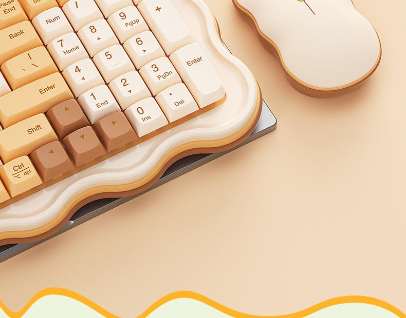 BOW Hangshi MK98 Wireless Keyboard & Mouse Combo - Mechanical Feel, Aesthetic Design for Office & Laptop/Desktop.