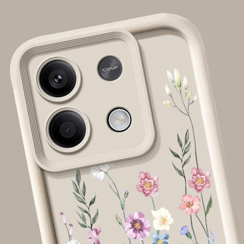 Barevný květinový vzor měkké matné pouzdro na telefon pro Xiaomi 14T 13T Poco F6 X6 Pro Redmi Note 14 Pro 13 12 11 10 TPU nárazuvzdorný kryt objektivu
