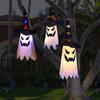 1PC Halloween Witch Hat Hanging Light Ghost Wizard Hat Shaped LED Ghost Lamp BatteryPowered