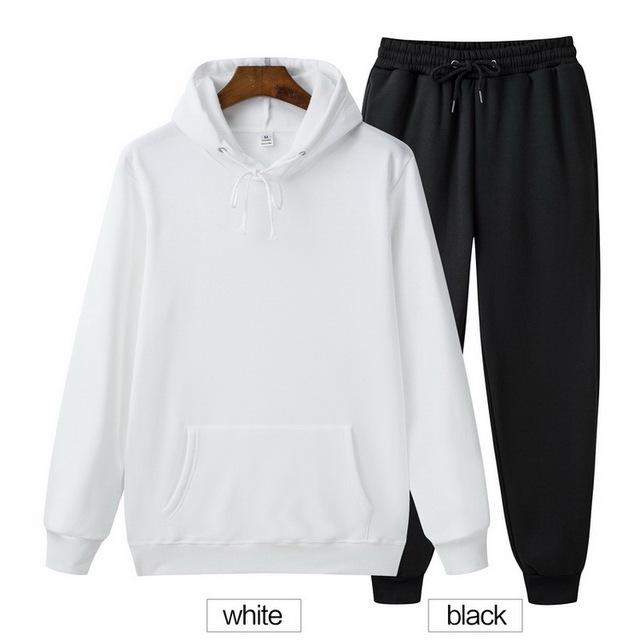 Einfarbiger Hoodie Zweiteiliges Set Kapuzenpullover Damen Hoodie Herbst Herren Hoodie + Hosen Sets