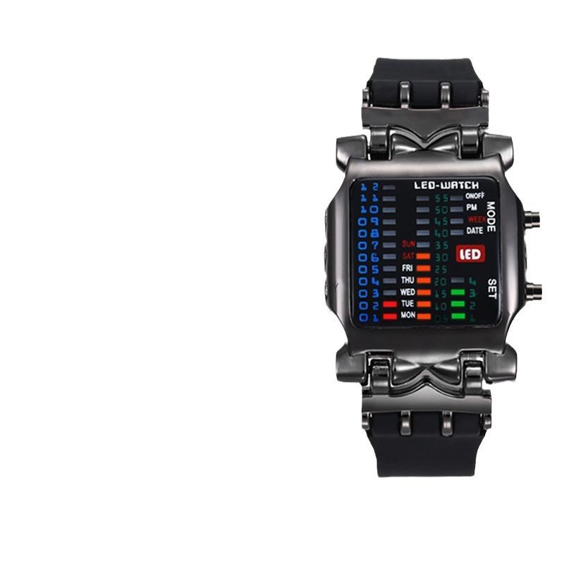 Tendencia de Moda Creativa Binaria Reloj Estudiante Personalidad Casual Reloj Electrónico LED Reloj Cangrejo