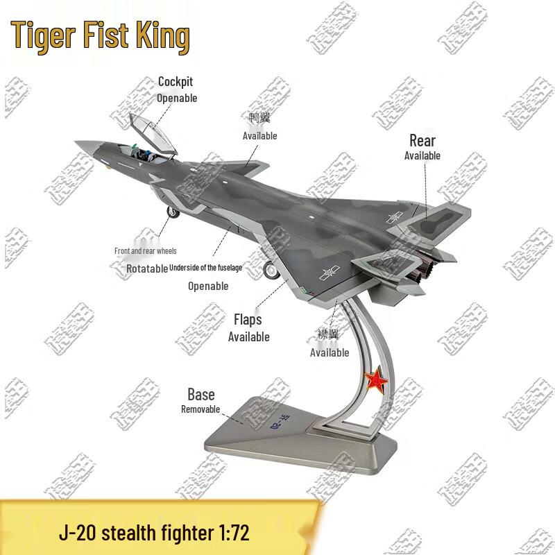 J-20 Stealth Fighter Die-cast Model 1:72 Scale