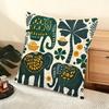 Elephant and flower Cushion Cover Soft Short Plush Pillow Cover Smooth Cozy Texture Aesthetic Cushion Case Home Decor