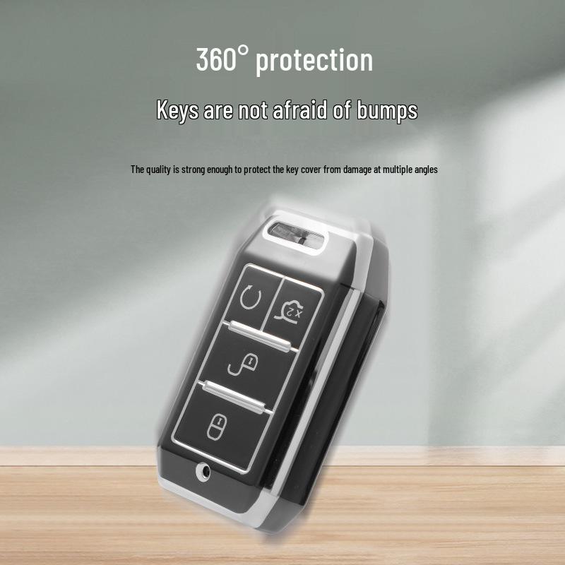 BYD Yuan EV360/ Qin E2 E3/ New Energy S2 Silver Edge Soft Rubber Car Key Case