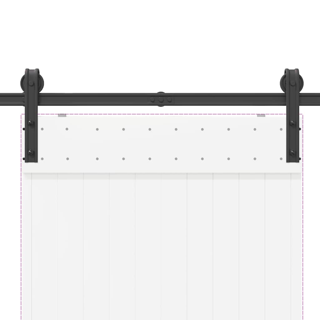 Sliding Door Hardware Set 200 cm Steel Black