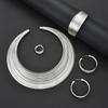 5 Stück/Set Vintage Tribale Handgefertigte Schmucksets Für Frauen Mode Mehrschichtige Silberfarbene Halsketten Armbänder Ohrringe Ringe Sets