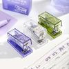 Clear Mini Stapler 10 Sheets Capacity with 1000Pcs Staple Light Weight Portable Stapling Machine for Office School Home