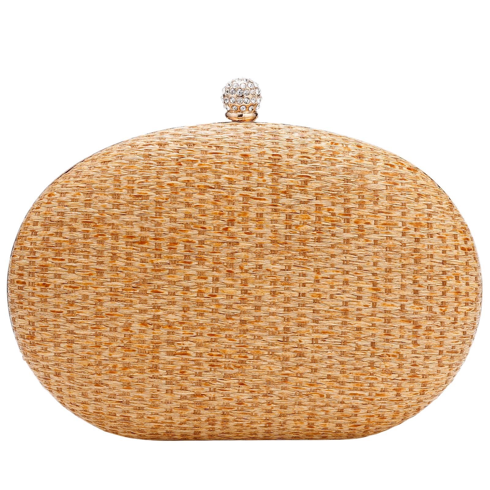 

Straw Clutch Purse For Women Hand-Woven Handbag Summer Beach Shoulder Bag Ladies Crossbody Bag Summer Cocktail Party золотий