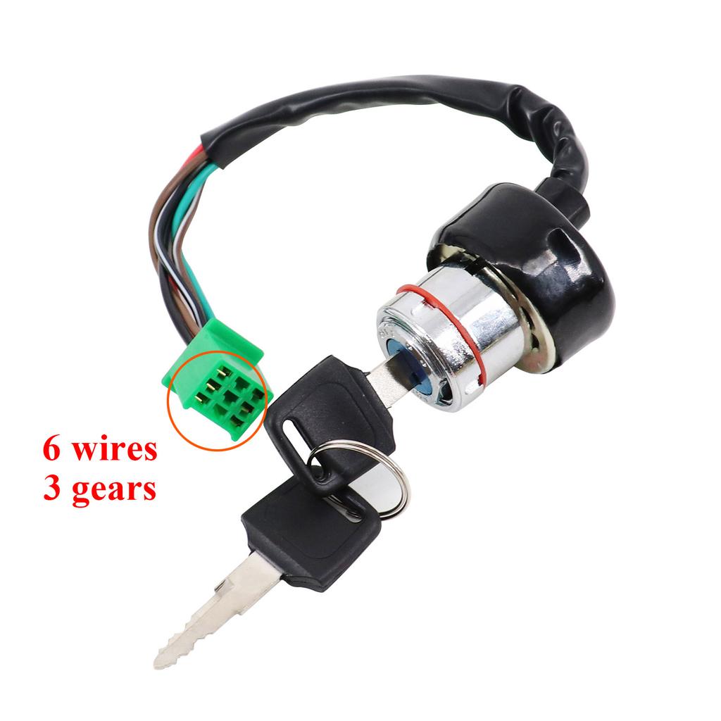 Universal Motorcycle Part 6 Wire Electric Ignition Switch Lock Key For Most Dirt Bike ATV UTV
