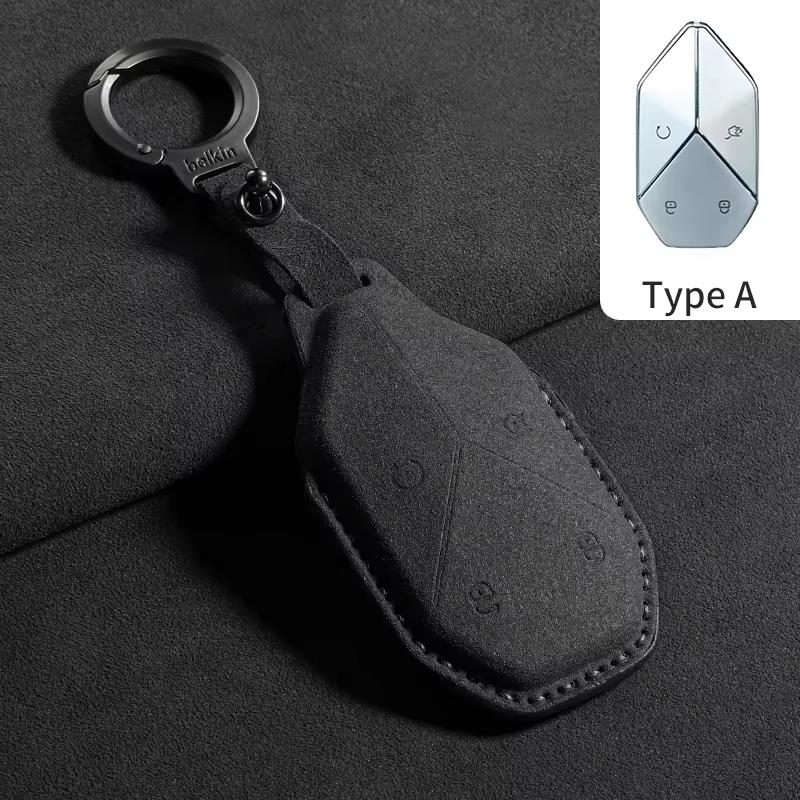 Suede Car Remote Key Protection Cover for Equations Leopard 5 Leopard 8 Leopard 3 Key Case Shell Keyring Keychain Accessories