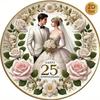 3D Metal Wall Art Silver Wedding Anniversary 25th Rustic 2D Decor Sign For Home Garden Patio Living Room Bedroom Indoor Outdoor