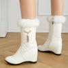 Wedge Winter Snow Boots for Women New 2024 Black Pink White Warm Fur Short Boot Female Wedges Heels Zipper Party Shoes