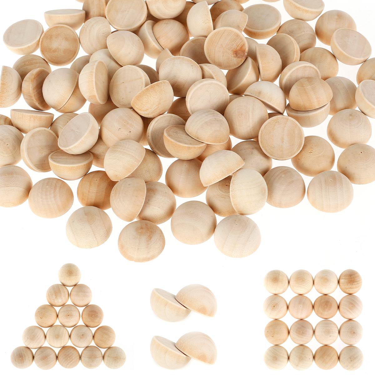 

100/400 шт. Полудеревянные бусины Натуральные 15/20 мм Полунезаконченные деревянные шарики для DIY ремесел Художественные принадлежности Модельный реквизит Ручная работа Домашний декор