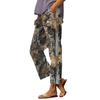 Women's fashion printed pocket elastic waist casual pants