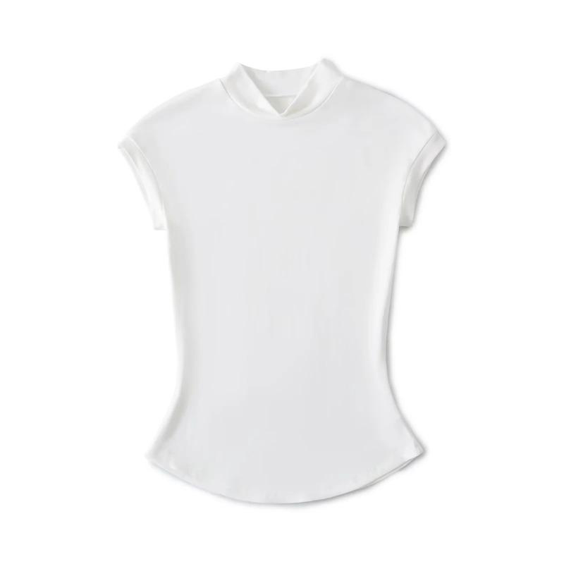 

Half Turtleneck White Sleeveless Shirt for Women, Summer New Sexy Doublet S белый
