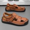 Summer Men's Leather Beach Sandals Pure Handmade Mens Closed Toe Sandals