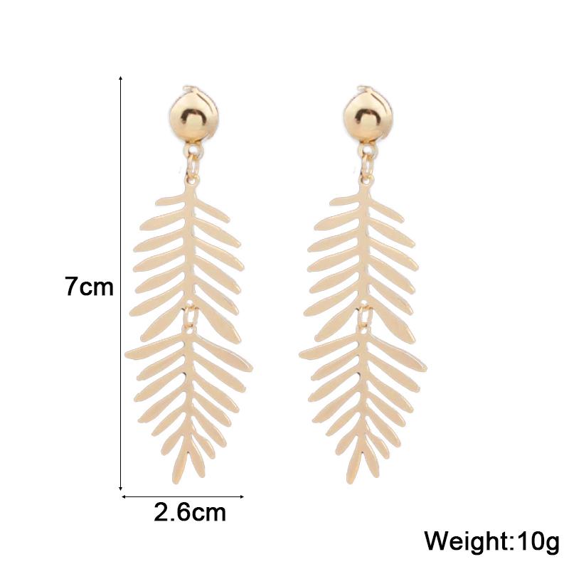 New Long Monstera Women's Hanging Earrings Flexible Leaf Pendants Female Dangle Earrings Exaggerated pendientes mujer
