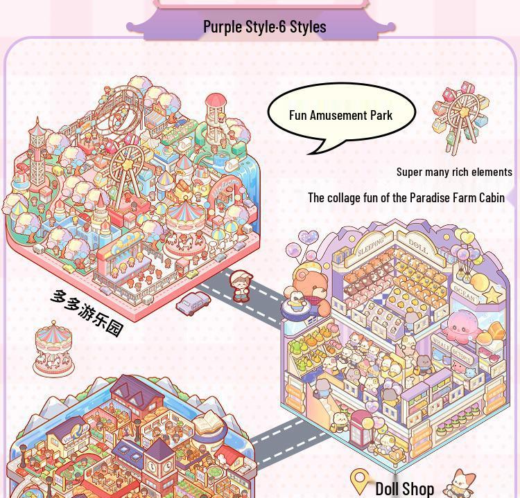 3D-Aufkleber mit Cottage-Szene: Miniatur-Landschaftsbau & DIY Journal Set